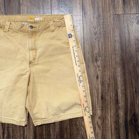 Carhartt Relaxed Fit Canvas Shorts Men's Size 36 Tan Workwear Faded - Picture 4 of 8